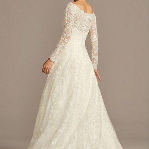 Off the Shoulder Lace A-Line Wedding Dress CWG765